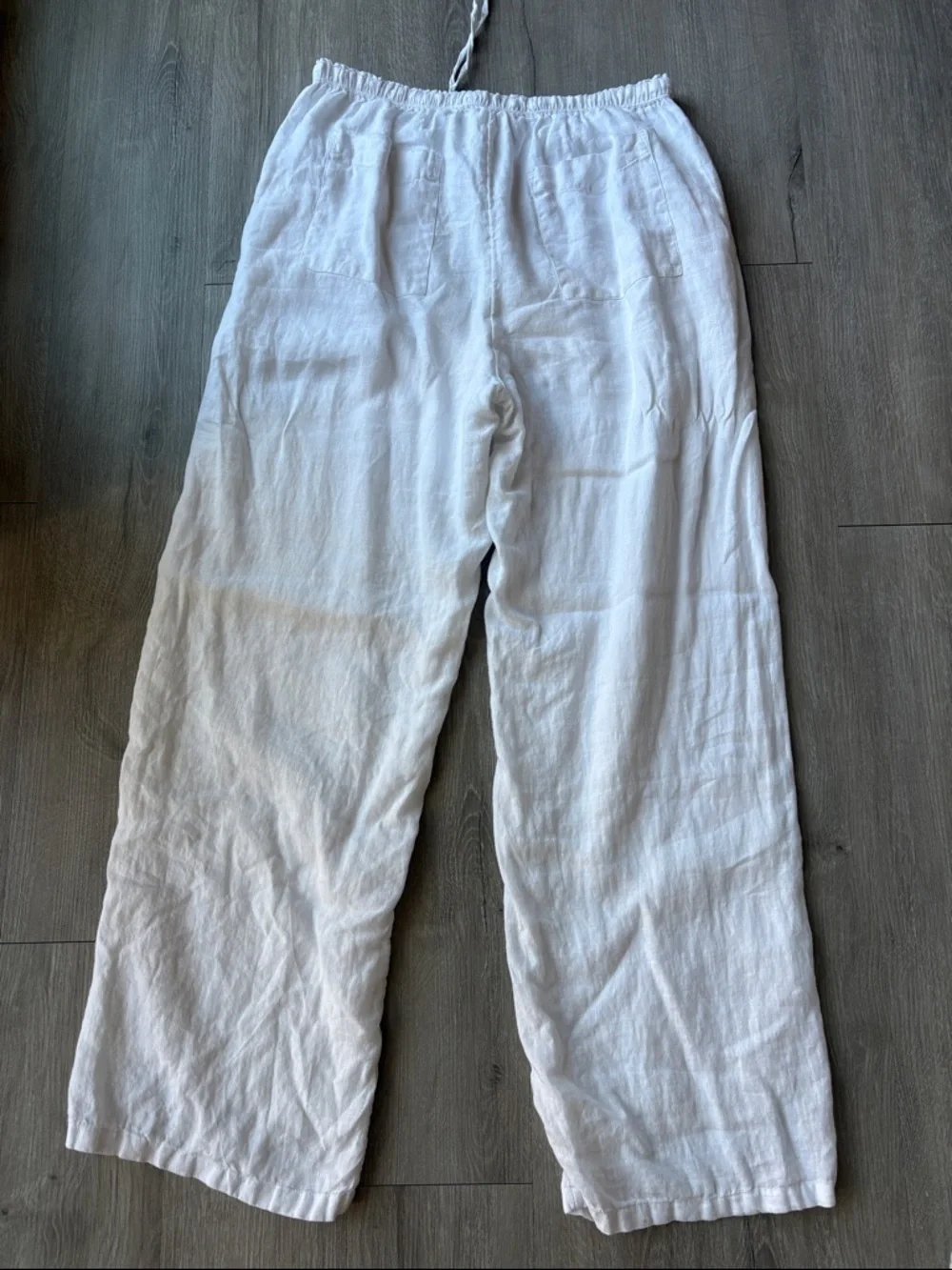 J. Crew Soleil White Linen-Blend Drawstring Relaxed Pants - Picture 3 of 6